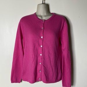 Vintage Jacobsons 100% Cashmere Cardigan Sweater - Sz PM - Hot Pink